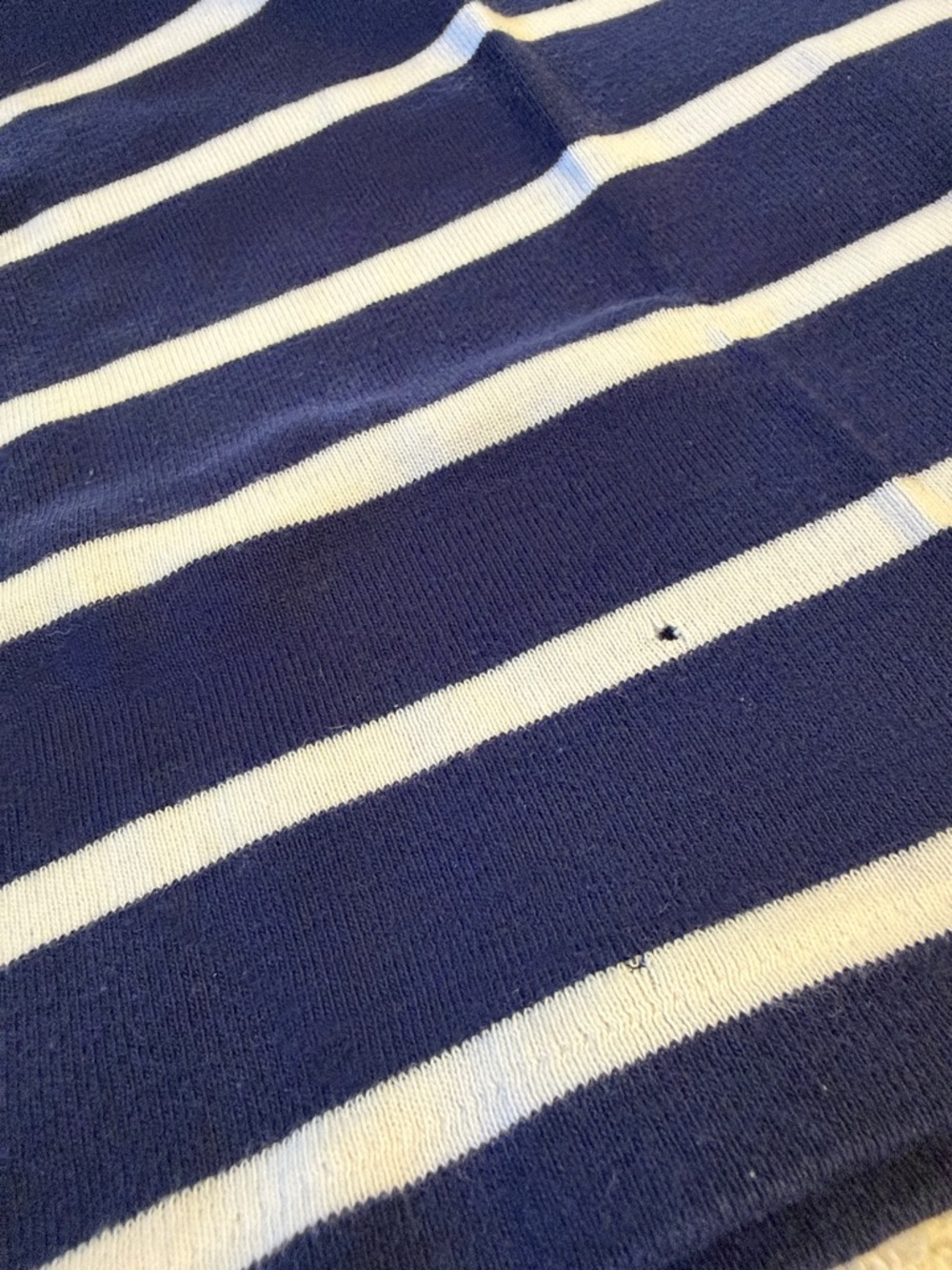 Ralph Lauren Sport Navy & White Striped V-Neck Tee with Red Pony - Picture 4 of 6